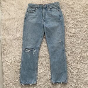 Agolde high rise straight leg Rilley jeans in light wash sz 28